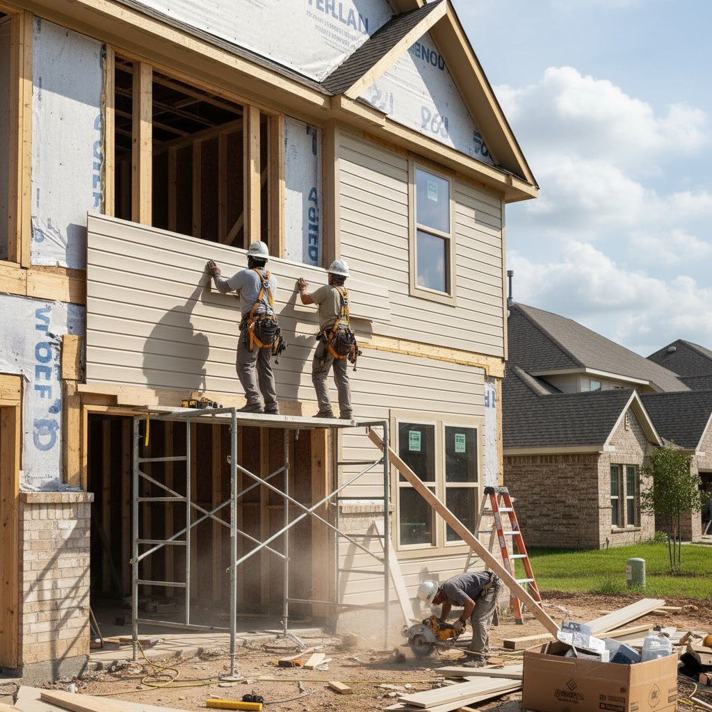 vinyl siding installation on residential home in The Colony Texas
